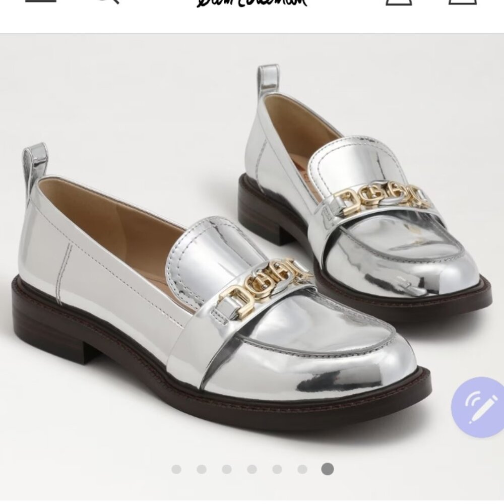 Sam Edelman Silver Leather Loafers